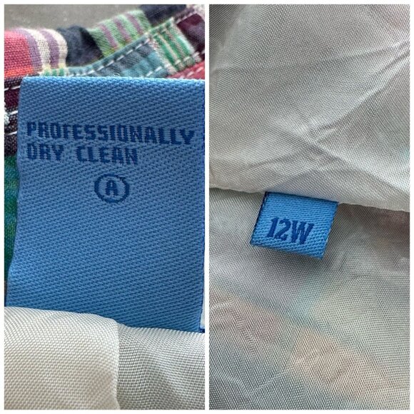 Doncaster Sport Women's 12W Blazer Jacket Madras Plaid Patchwork Cotton Vintage - Picture 9 of 10